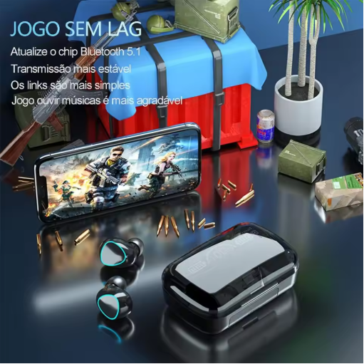 Fone De Ouvido bluetooth 5.1 M10 Sem Fio tws Estéreo Com Pod Carregador